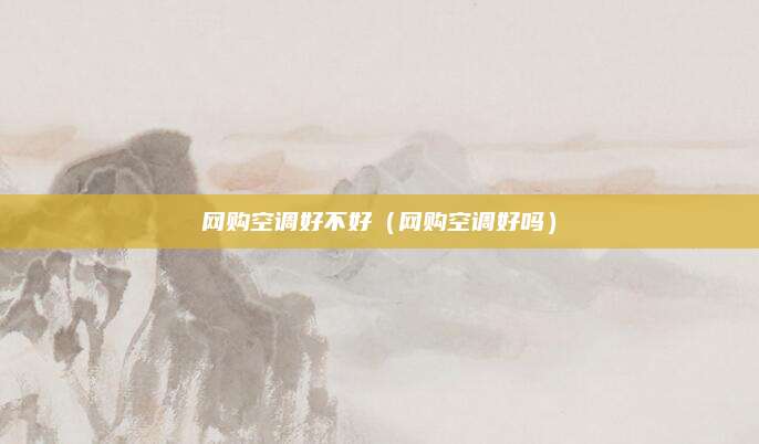 网购空调好不好（网购空调好吗）