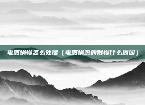 电煎锅慢怎么处理(电煎锅热的很慢什么原因)
