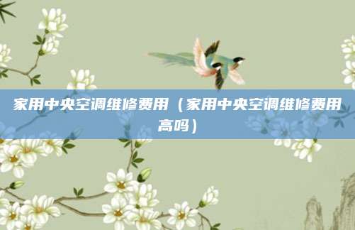 家用中央空调维修费用（家用中央空调维修费用高吗）