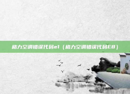 格力空调错误代码e1（格力空调错误代码E8）