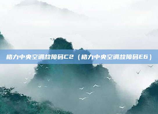 格力中央空调故障码C2(格力中央空调故障码E6)
