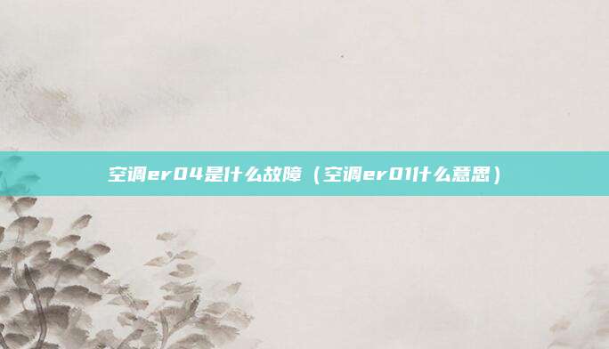空调er04是什么故障（空调er01什么意思）