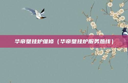 华帝壁挂炉维修(华帝壁挂炉服务热线)