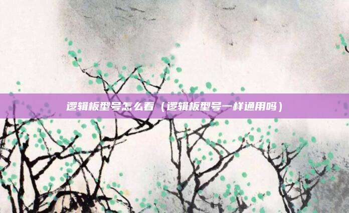 逻辑板型号怎么看（逻辑板型号一样通用吗）