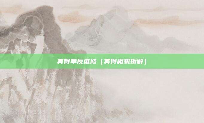 宾得单反维修(宾得相机拆解)