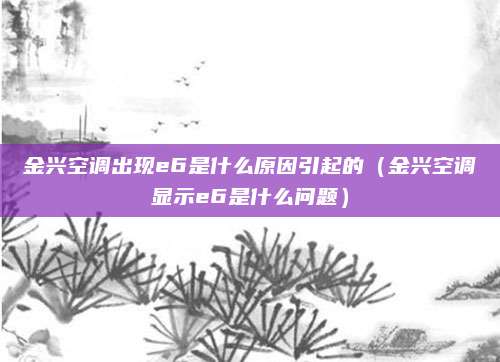 金兴空调出现e6是什么原因引起的(金兴空调显示e6是什么问题)