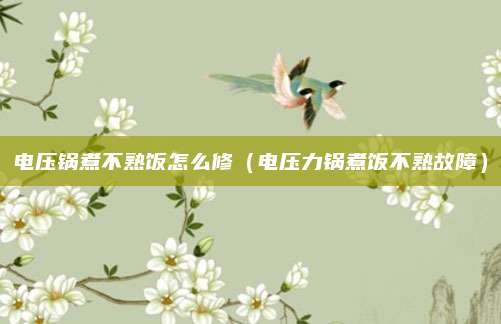 电压锅煮不熟饭怎么修(电压力锅煮饭不熟故障)