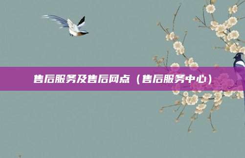 售后服务及售后网点(售后服务中心)