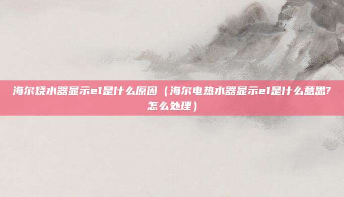 海尔烧水器显示e1是什么原因（海尔电热水器显示e1是什么意思?怎么处理）
