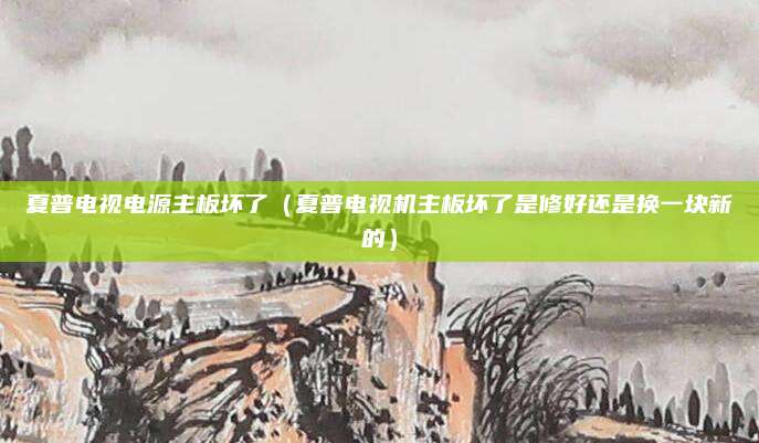 夏普电视电源主板坏了（夏普电视机主板坏了是修好还是换一块新的）