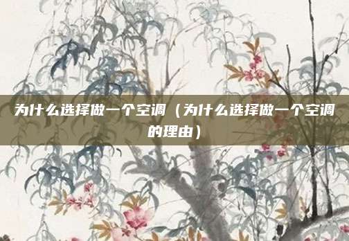 为什么选择做一个空调（为什么选择做一个空调的理由）