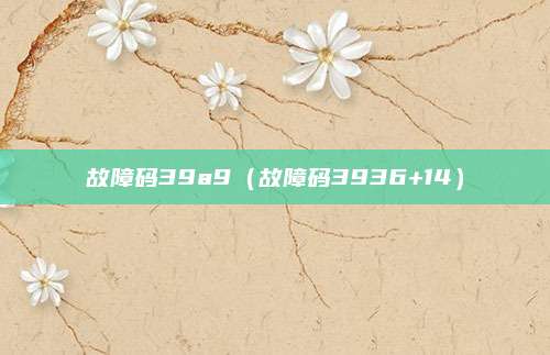 故障码39a9（故障码3936+14）
