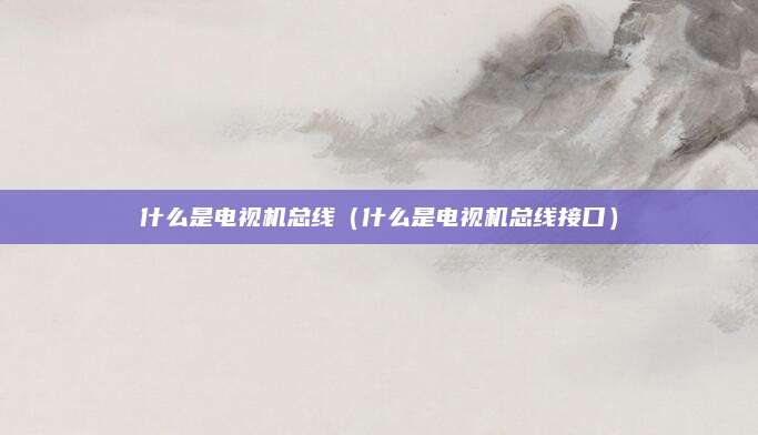 什么是电视机总线（什么是电视机总线接口）