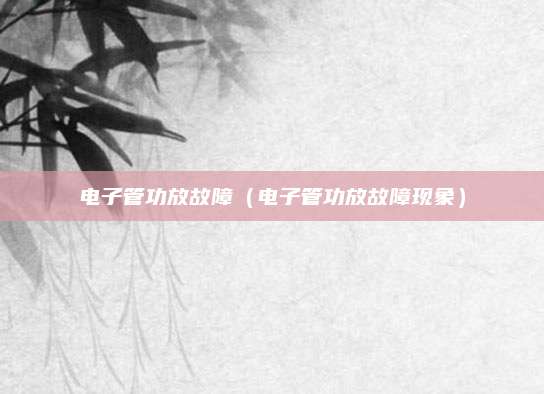 电子管功放故障（电子管功放故障现象）