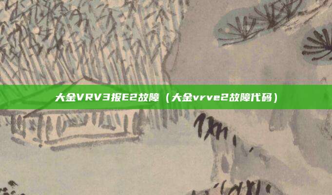 大金VRV3报E2故障（大金vrve2故障代码）