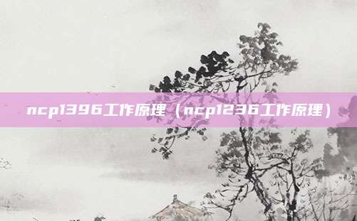 ncp1396工作原理（ncp1236工作原理）
