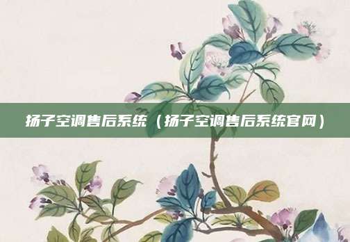 扬子空调售后系统（扬子空调售后系统官网）