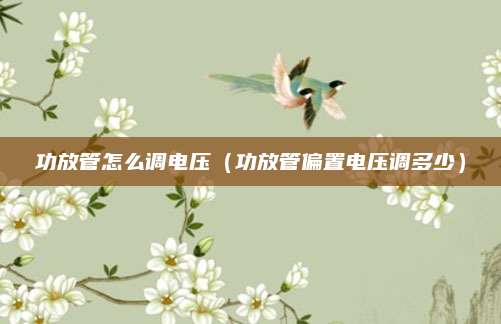 功放管怎么调电压（功放管偏置电压调多少）