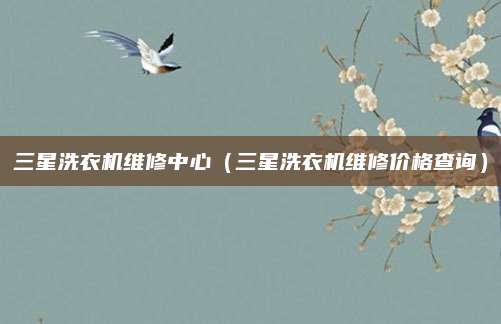 三星洗衣机维修中心（三星洗衣机维修价格查询）