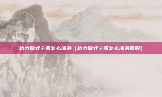 格力壁式空调怎么清洗（格力壁式空调怎么清洗图解）