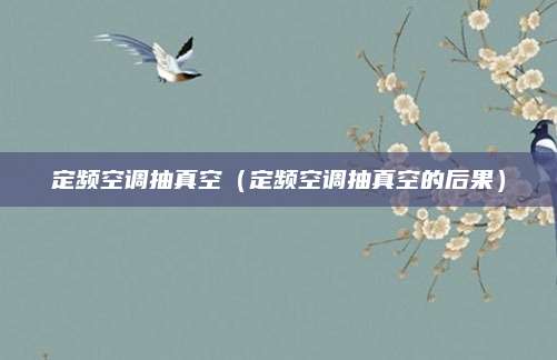 定频空调抽真空（定频空调抽真空的后果）
