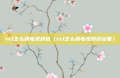 tcl怎么调电视颜色（tcl怎么调电视颜色设置）