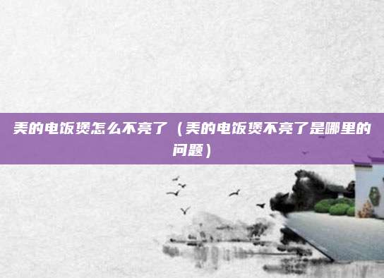 美的电饭煲怎么不亮了（美的电饭煲不亮了是哪里的问题）