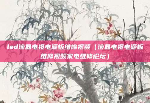 led液晶电视电源板维修视频（液晶电视电源板维修视频家电维修论坛）