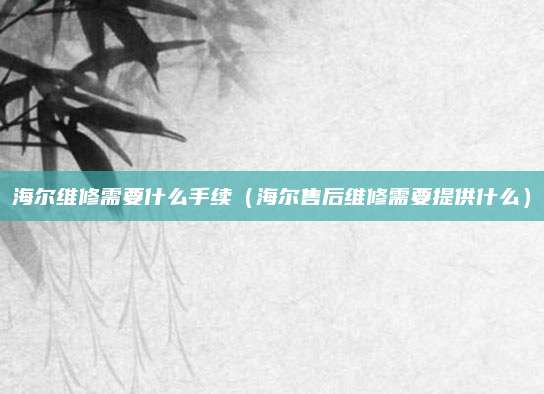 海尔维修需要什么手续（海尔售后维修需要提供什么）