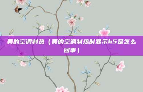 美的空调制热(美的空调制热时显示h5是怎么回事)