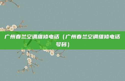 广州春兰空调维修电话(广州春兰空调维修电话号码)