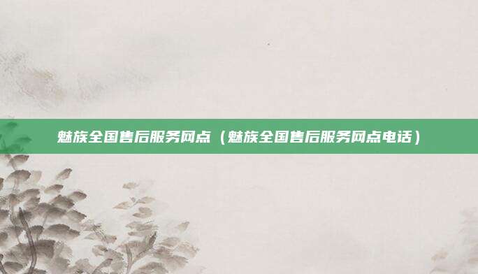 魅族全国售后服务网点（魅族全国售后服务网点电话）