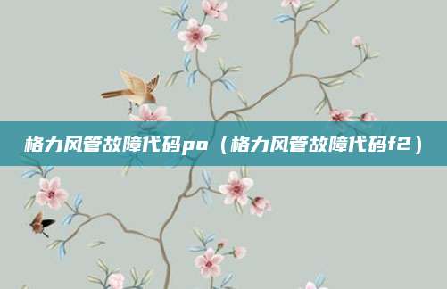 格力风管故障代码po（格力风管故障代码f2）