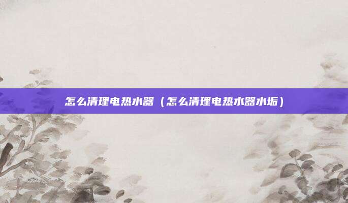 怎么清理电热水器（怎么清理电热水器水垢）