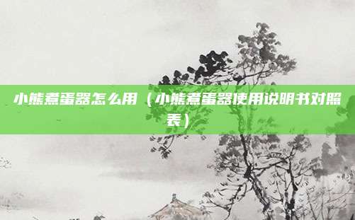 小熊煮蛋器怎么用（小熊煮蛋器使用说明书对照表）