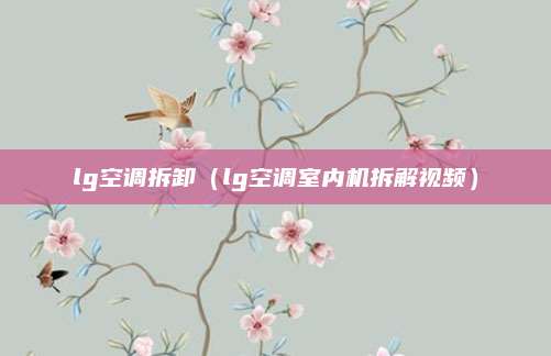lg空调拆卸（lg空调室内机拆解视频）
