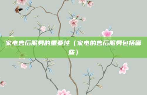 家电售后服务的重要性（家电的售后服务包括哪些）