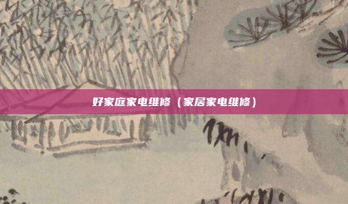 好家庭家电维修（家居家电维修）