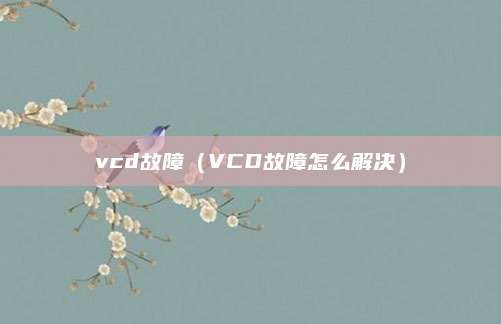vcd故障（VCD故障怎么解决）