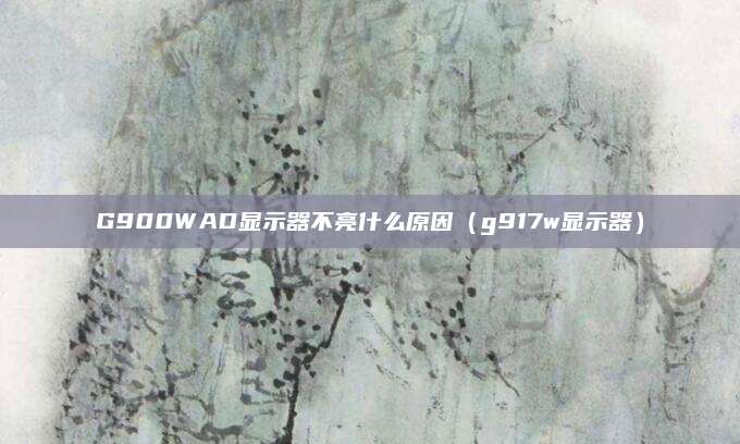 G900WAD显示器不亮什么原因(g917w显示器)