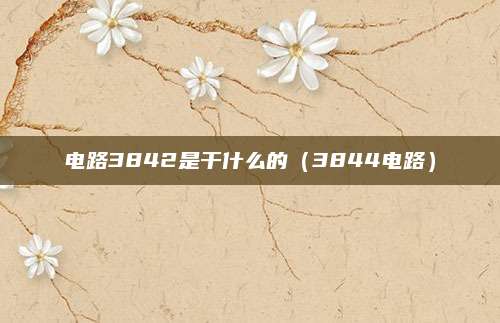 电路3842是干什么的（3844电路）