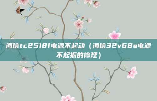 海信tc2518f电源不起动（海信32v68a电源不起振的修理）