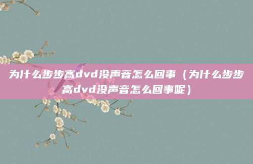 为什么步步高dvd没声音怎么回事（为什么步步高dvd没声音怎么回事呢）