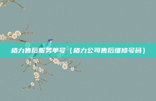 格力售后服务单号（格力公司售后维修号码）