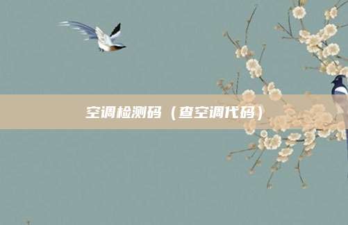 空调检测码(查空调代码)