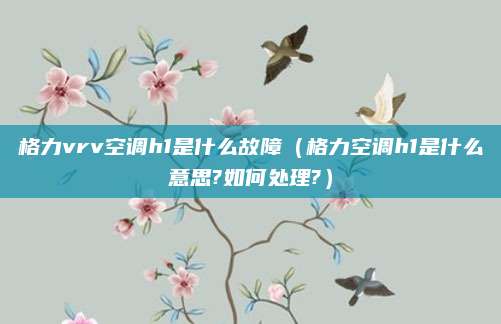 格力vrv空调h1是什么故障（格力空调h1是什么意思?如何处理?）