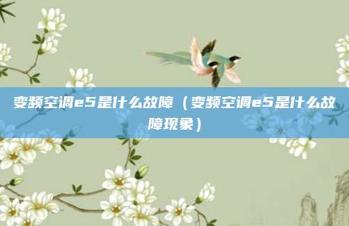 变频空调e5是什么故障（变频空调e5是什么故障现象）