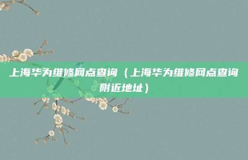 上海华为维修网点查询（上海华为维修网点查询附近地址）