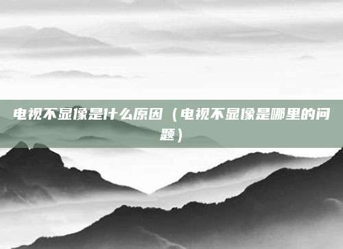 电视不显像是什么原因(电视不显像是哪里的问题)