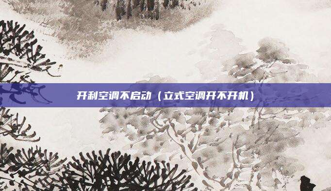开利空调不启动（立式空调开不开机）